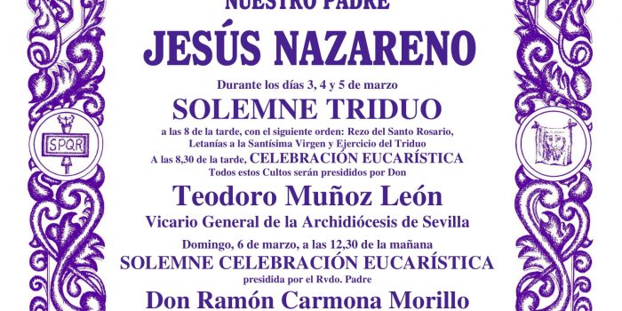 Cultos en honor de Nuestro Padre Jesús Nazareno