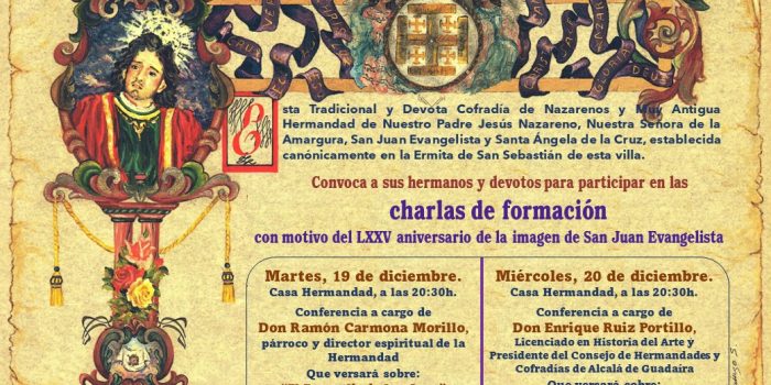 Charlas de formación con motivo del LXXV aniversario de la imagen de San Juan Evangelista