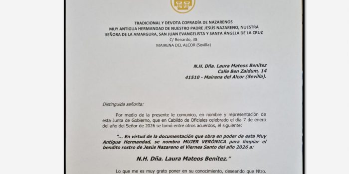 Nombramiento de la «Mujer Verónica» para el año 2026