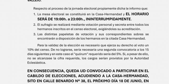 Convocatoria Cabildo de Elecciones