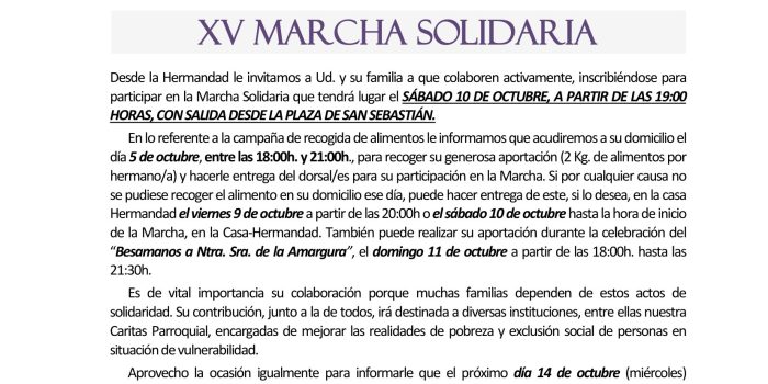 XV MARCHA SOLIDARIA