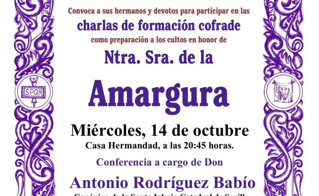 Formación cofrade, 14 de octubre de 2026