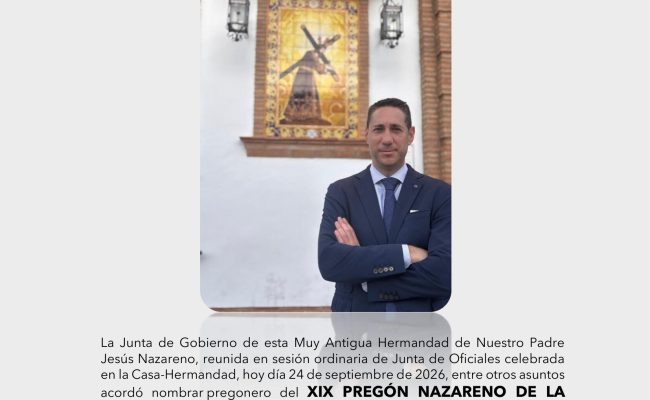 Nombramiento XIX Pregón del Nazareno